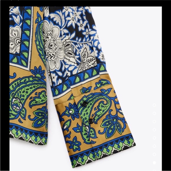 Zara Flowy Printed Shirt Small - Picture 7 of 8